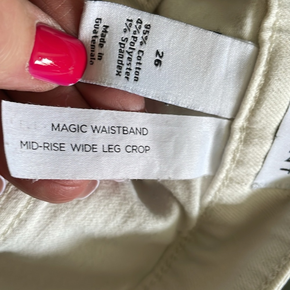Lane Bryant Cream Wide-Leg Capris Jeans - Picture 5 of 6